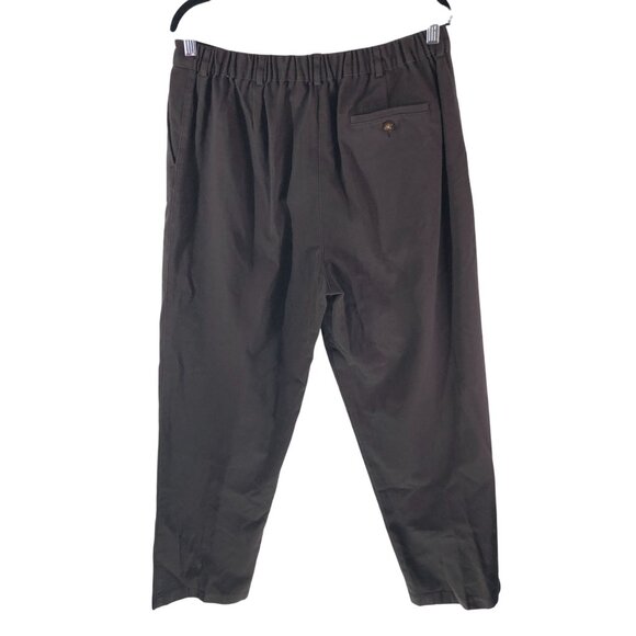 LL Bean Womens Wrinkle-Free Bayside Pants Hi Rise Comfort Waist Tapered Brown 16 - Picture 2 of 3